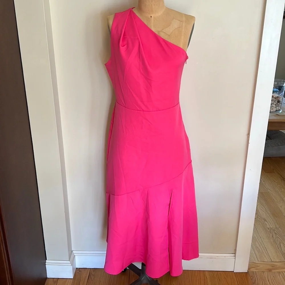 SAM EDELMAN One-Shoulder Satin Midi Dress - Picture 1 of 12